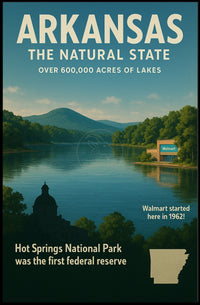 Arkansas Natural Beauty Vintage Cultural Heritage Poster