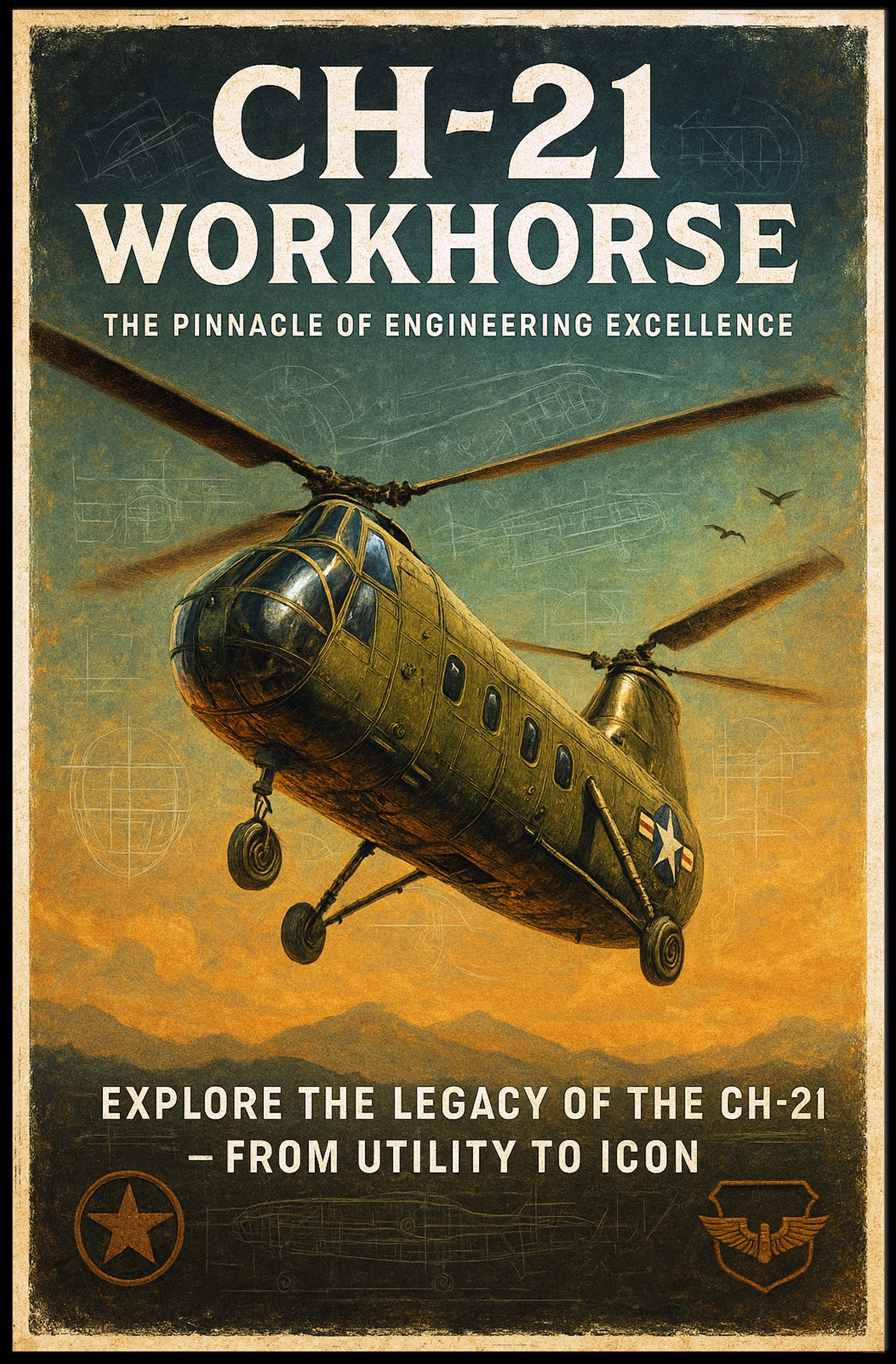CH-21 Workhorse Engineering Excellence Poster PosterGoat