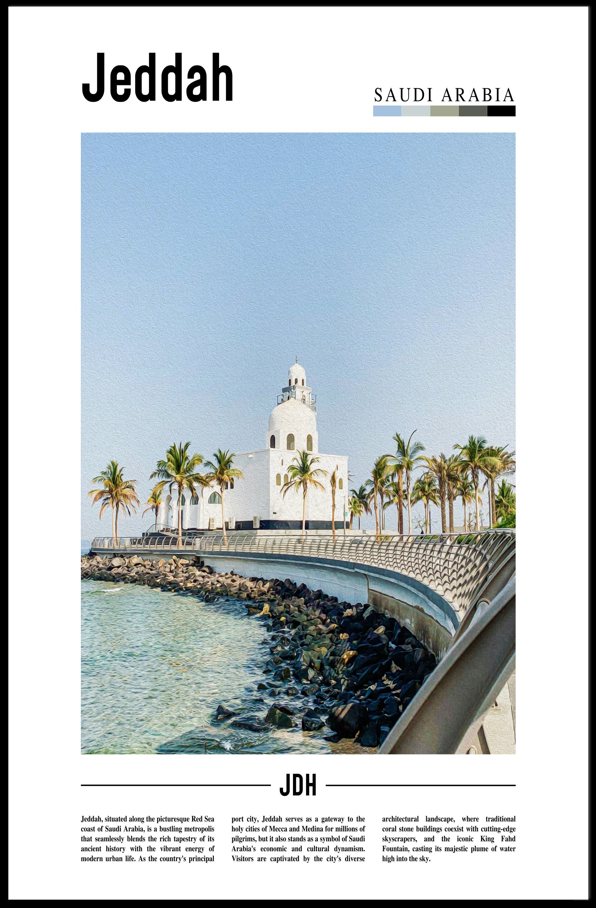 Jeddah Skyline: The Modern Cultural Heritage Travel Poster PosterGoat