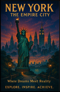 Empire City Dreams New York City Poster Retro Wall Art