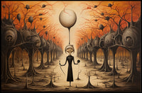 Mysterious Forest Guardian in Surreal Dusk Fantasy Poster