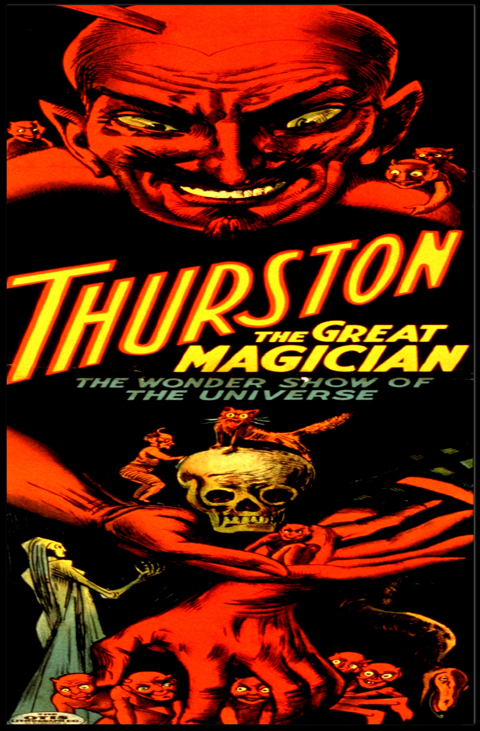 Vintage Magician's Devilish Show Magic Poster