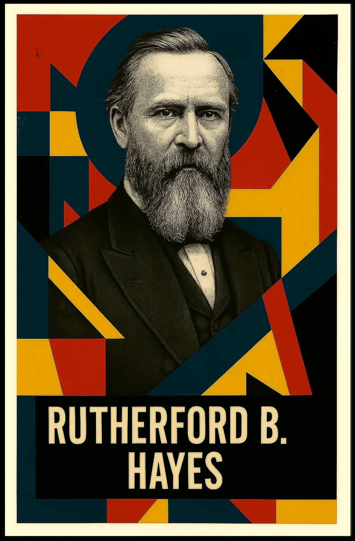 Rutherford B. Hayes 19th President of the United States Abstract Pop Poster
