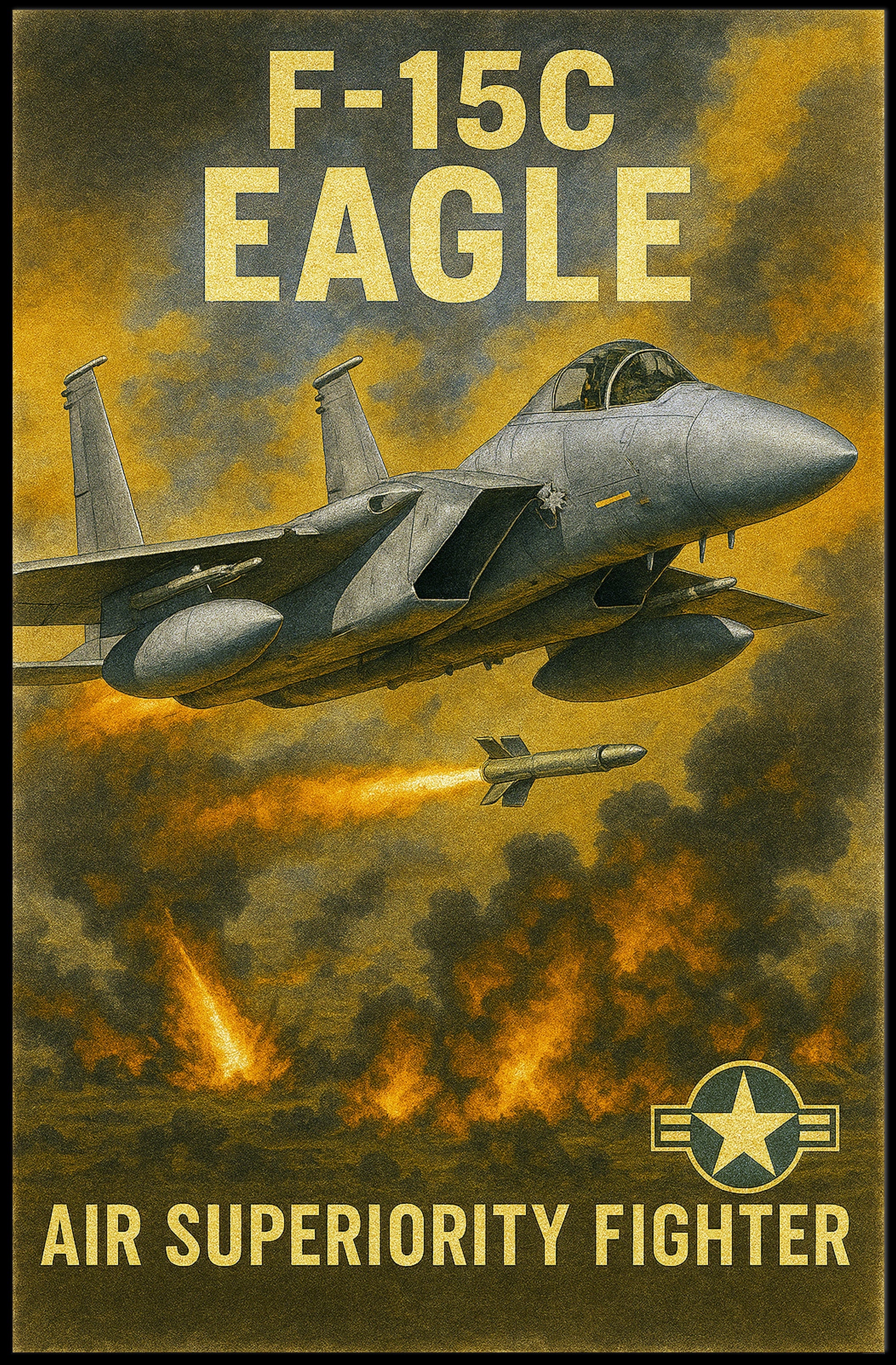 F-15C Eagle Air Superiority Fighter Poster PosterGoat