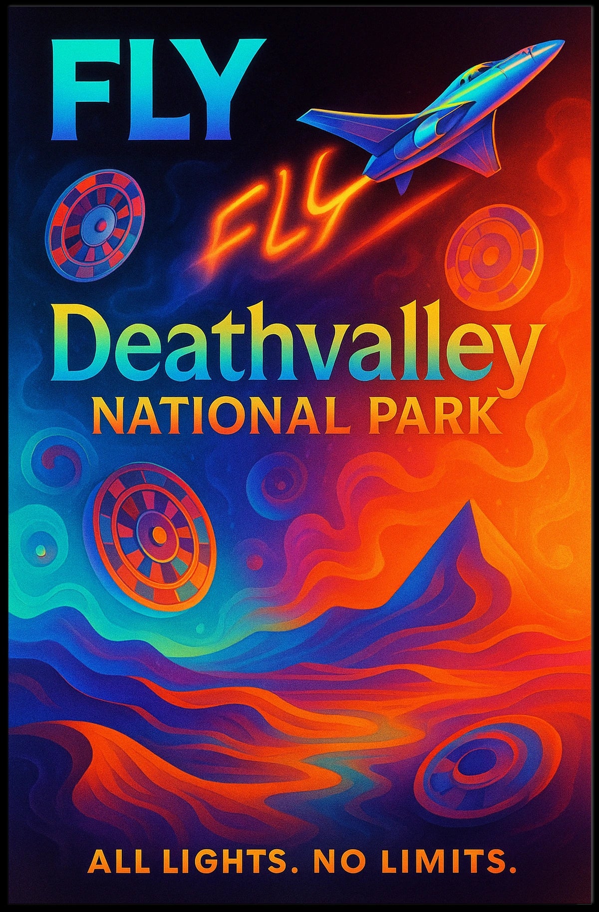 Fly to Death Valley National Park Poster
