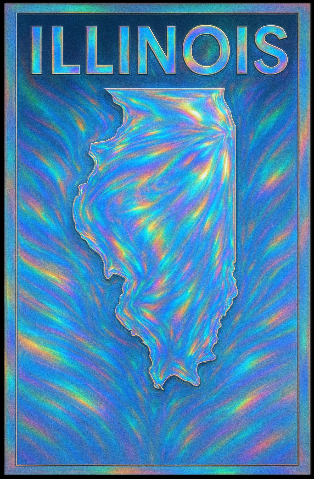 Illinois A Vibrant Tribute Poster
