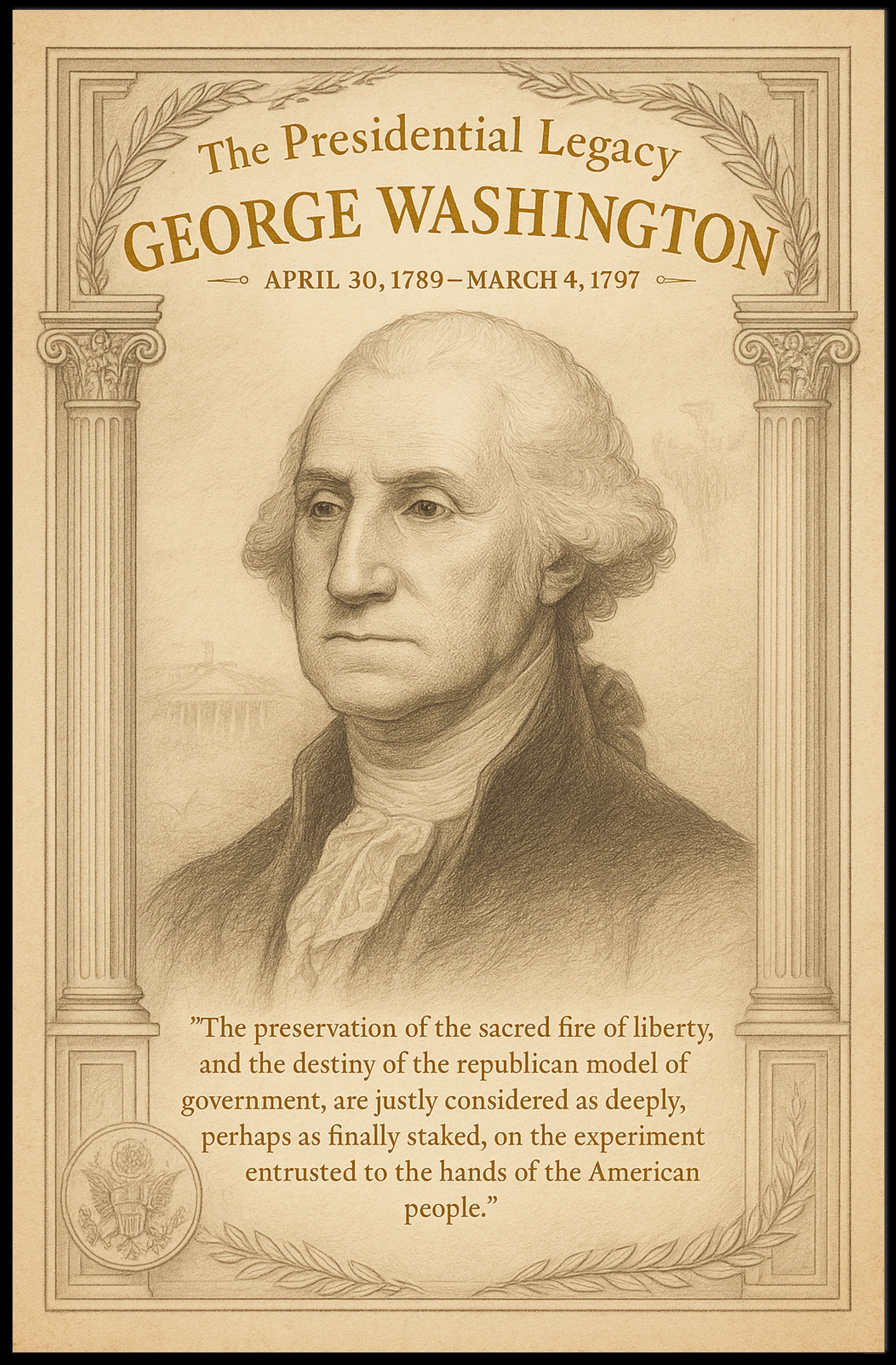 George Washington 1st President Poster PosterGoat