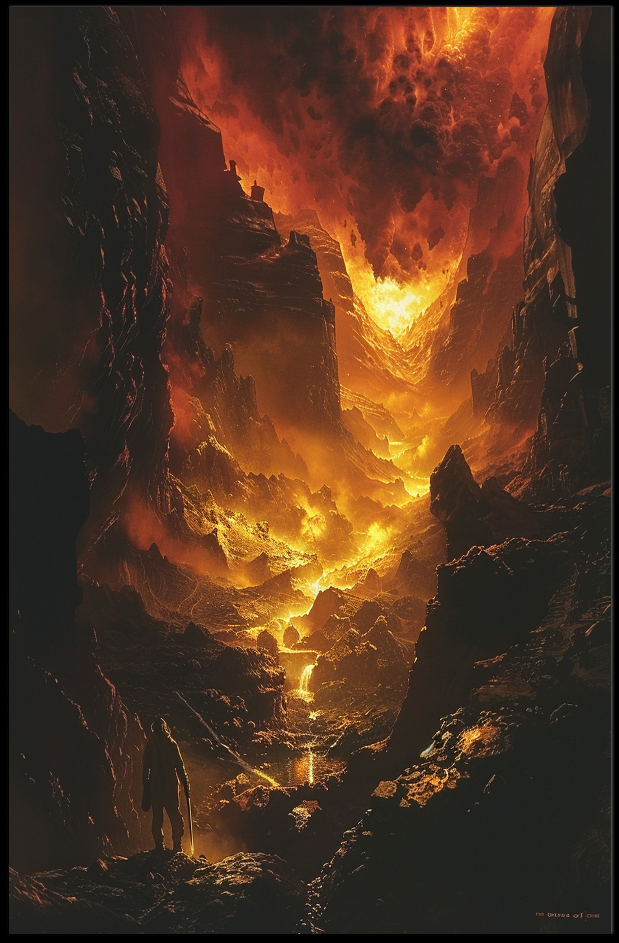 Epic Fiery Realm Adventure Poster - Fantasy or Mythology Poster PosterGoat