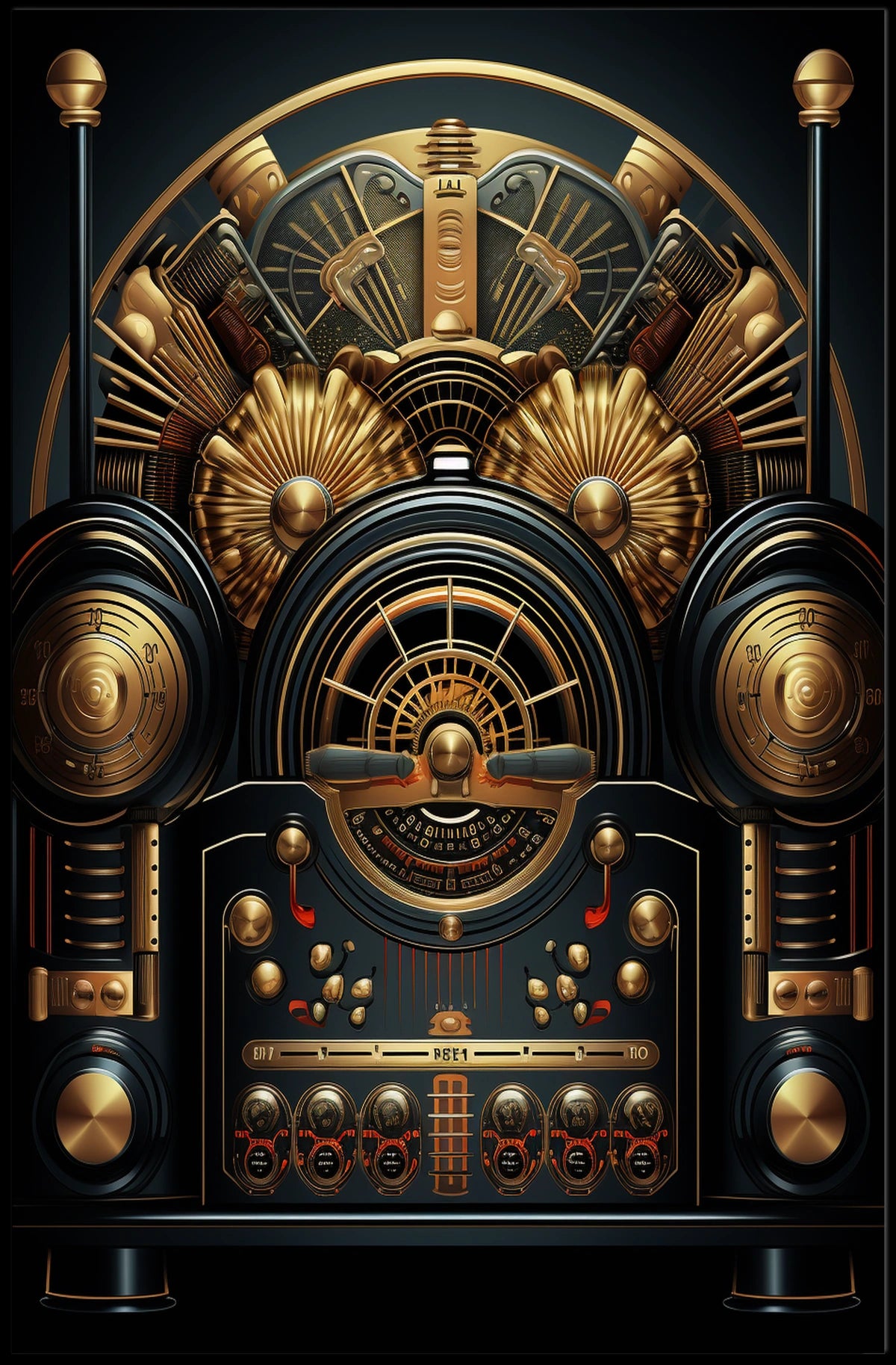Vintage Steampunk Mechanical Art Print - Abstract or Artistic Poster