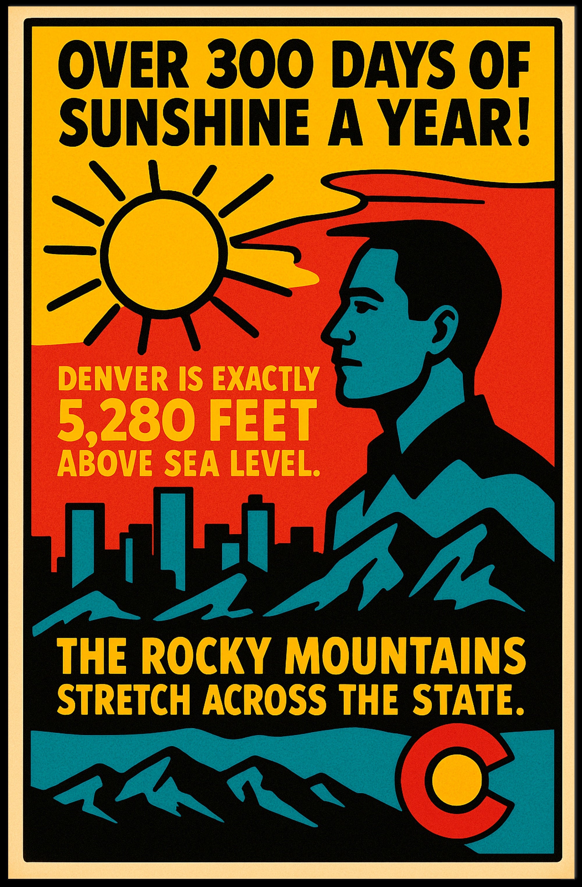 Colorado Sunshine and Elevation Poster