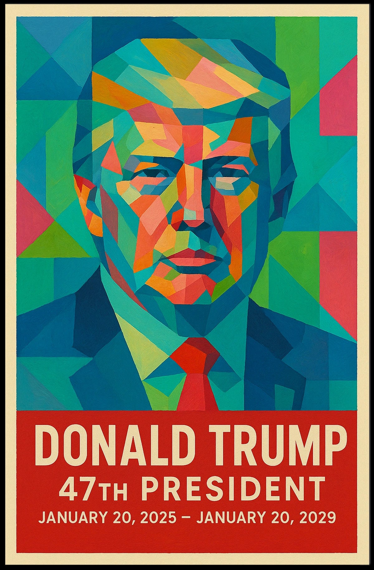 Trump Vibrant Leadership Mosaic Poster