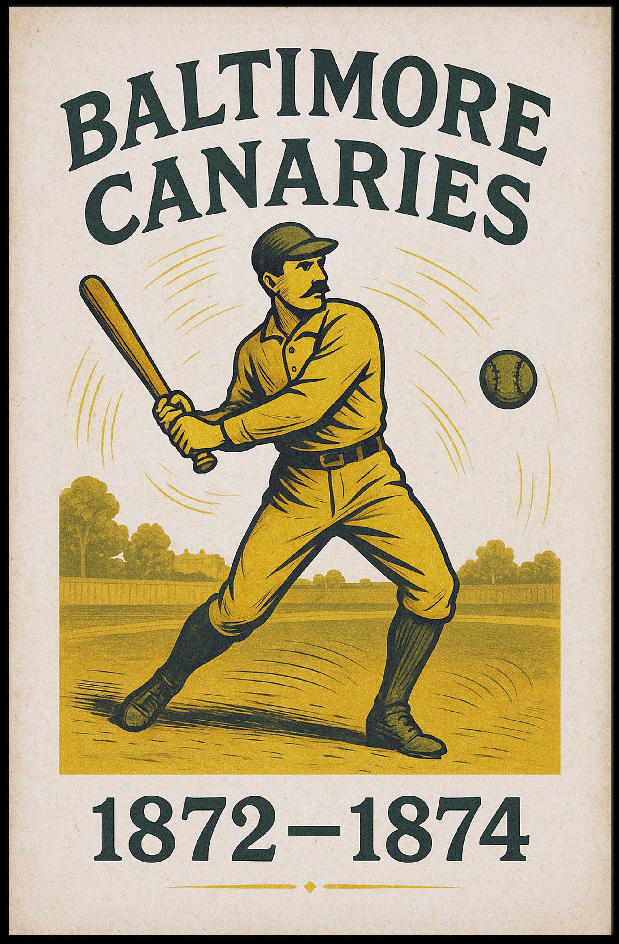Baltimore Canaries Baseball Poster PosterGoat