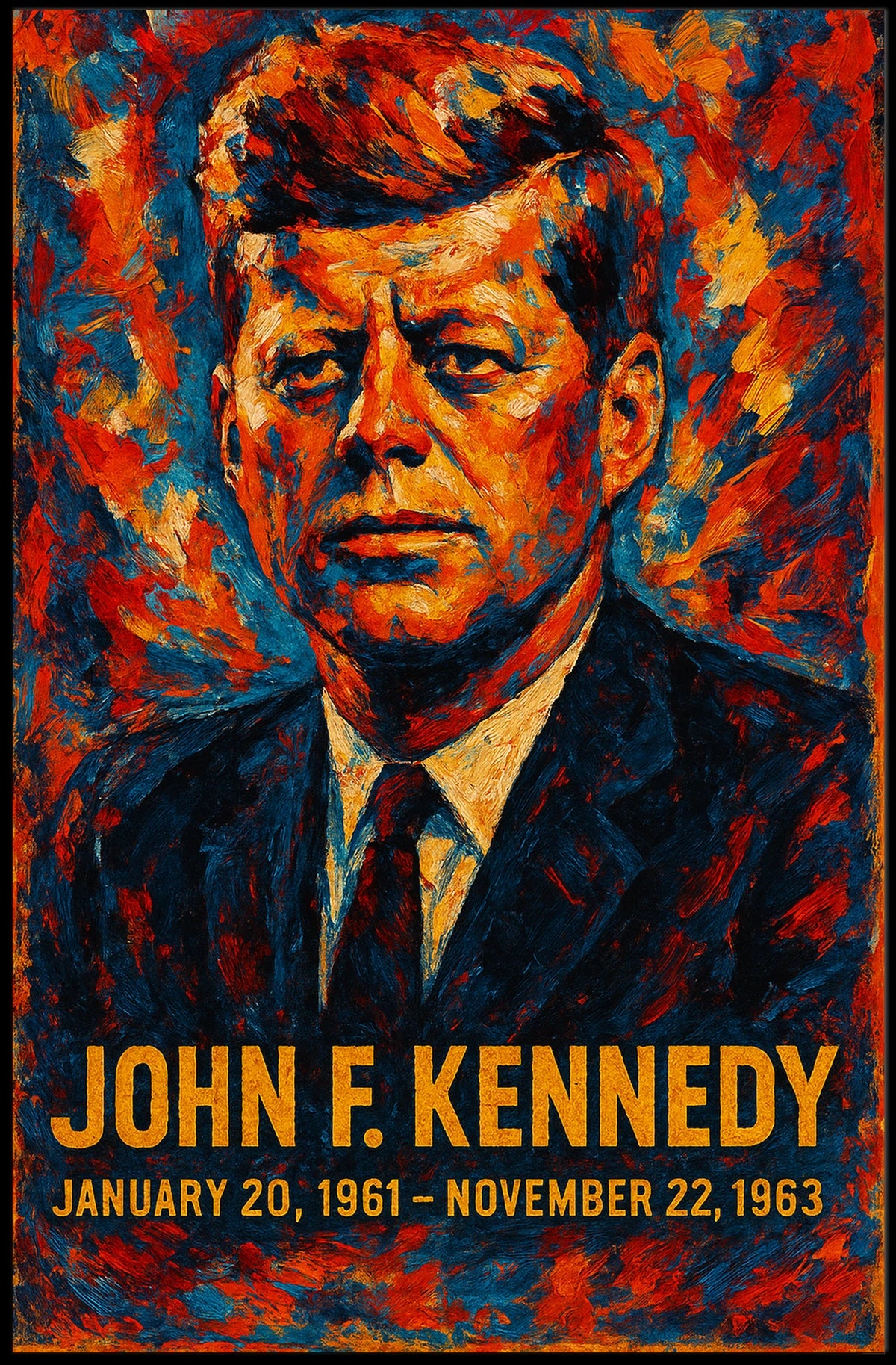 John F. Kennedy 35th President of the United States Glitch Hop Art Poster