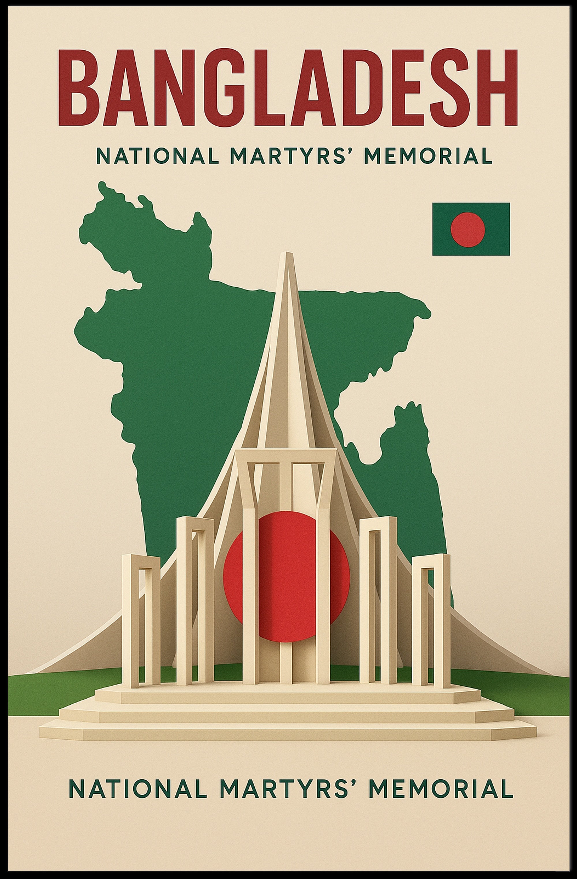 National Martyrs' Memorial Bangladesh Cultural Heritage Poster