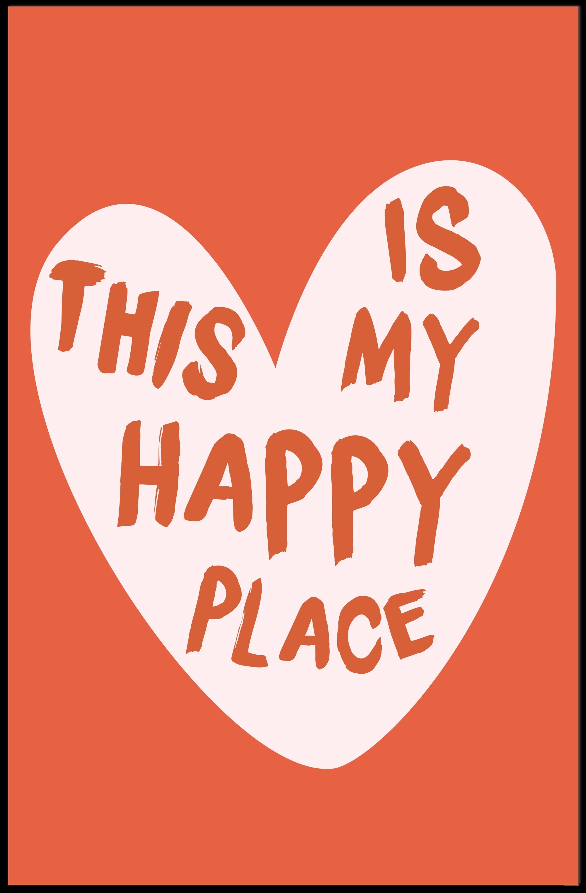 Heart-Shaped Happy Place Motivational or Quote Poster PosterGoat