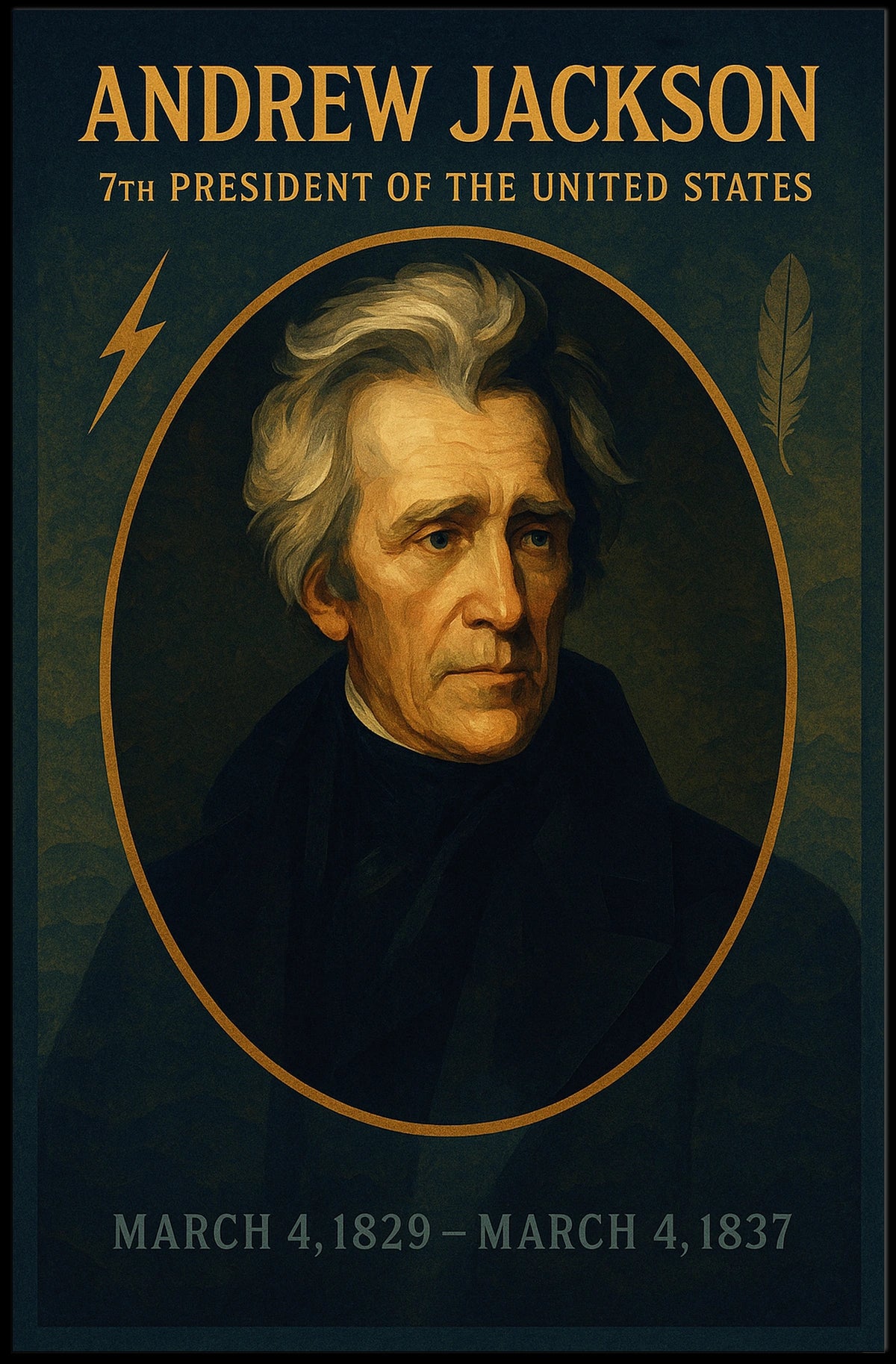 Andrew Jackson Presidential Legacy Poster For History Fans