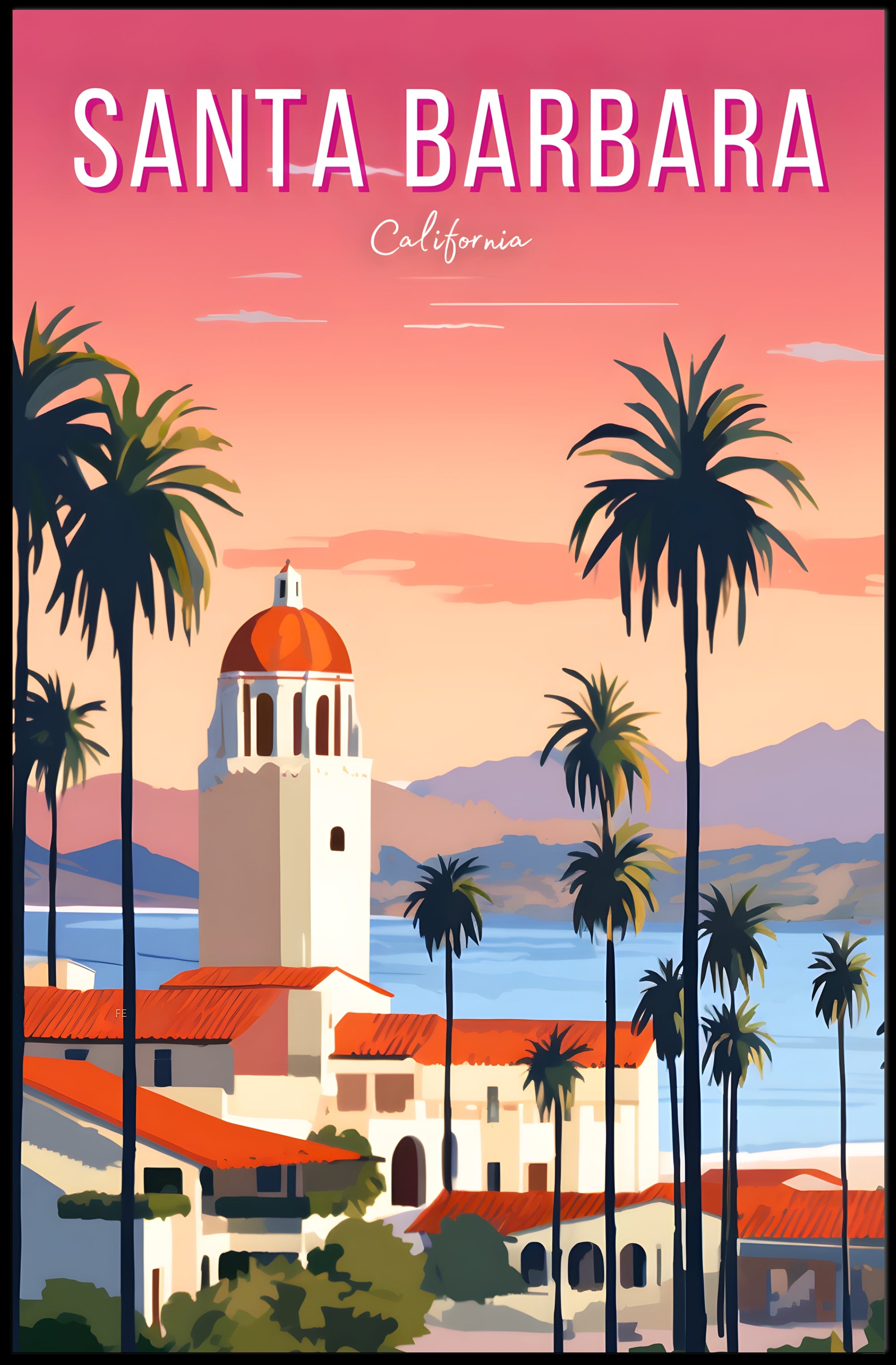 Santa Barbara Serene Escape Travel Poster