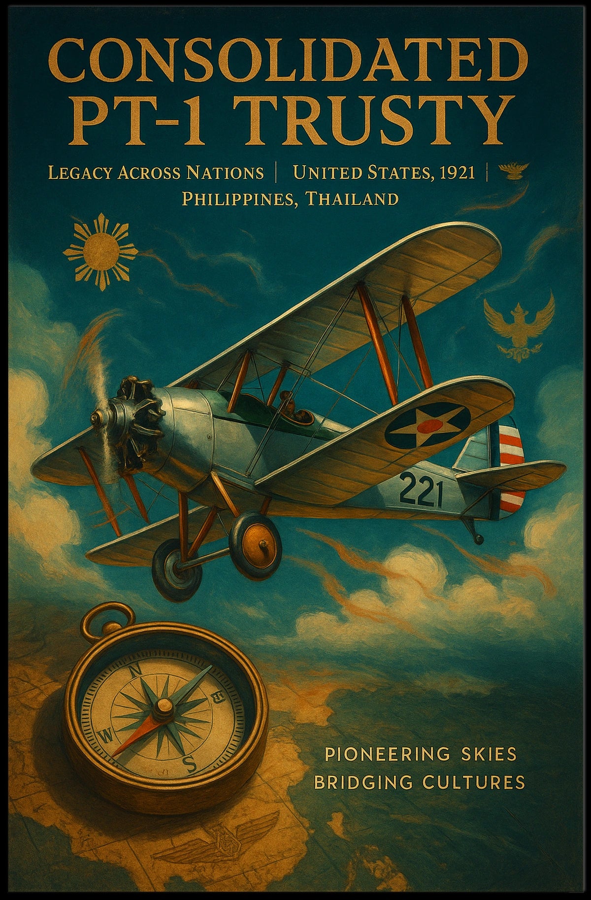 Vintage Aviation Poster: Consolidated PT-1 Trusty Adventure