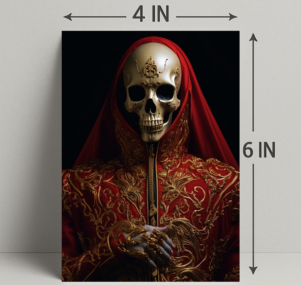 Regal Elegance In Red And Gold Poster PosterGoat