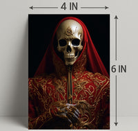 Regal Elegance In Red And Gold Poster PosterGoat