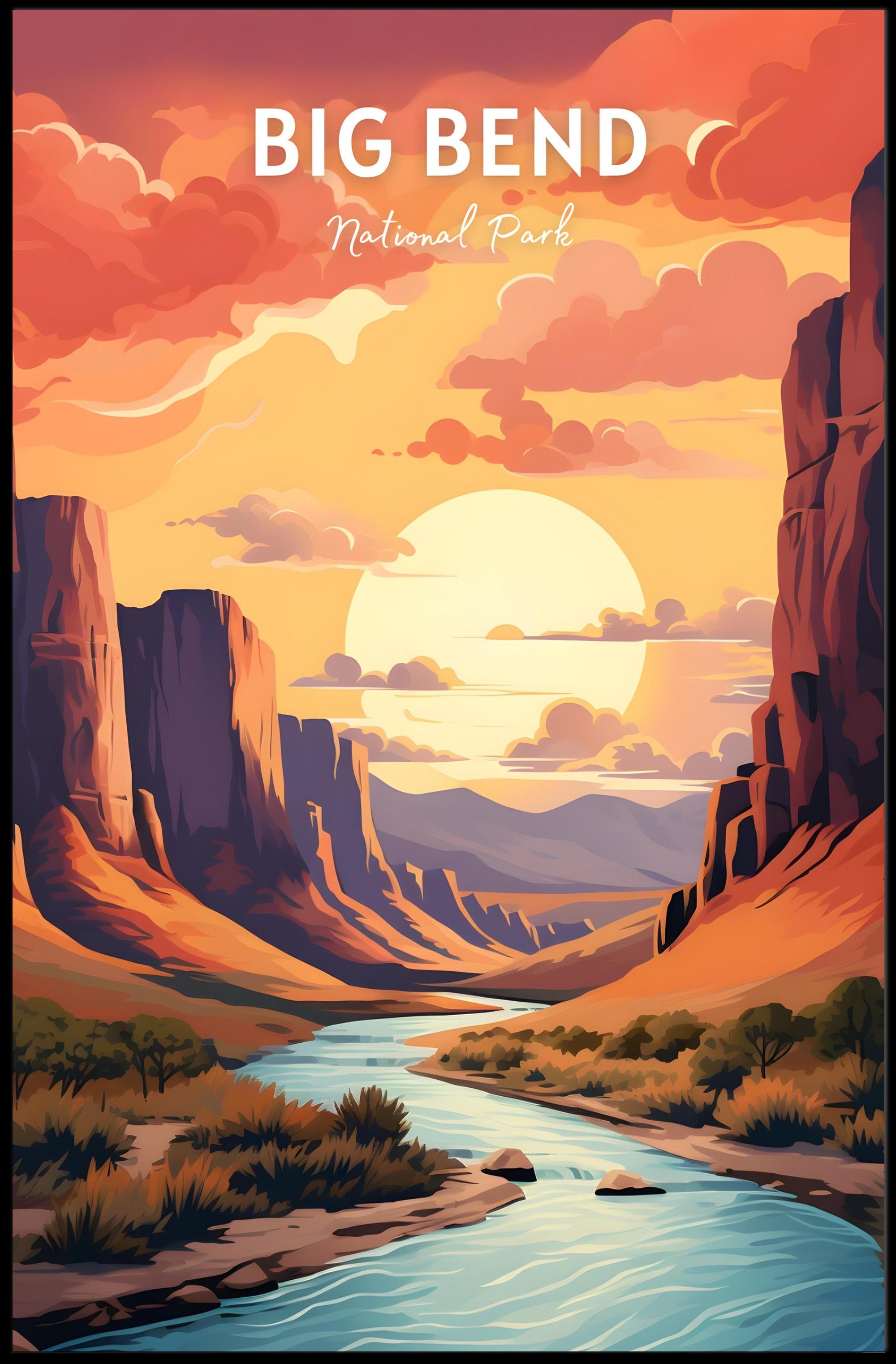 Big Bend National Park Landscape Travel Poster