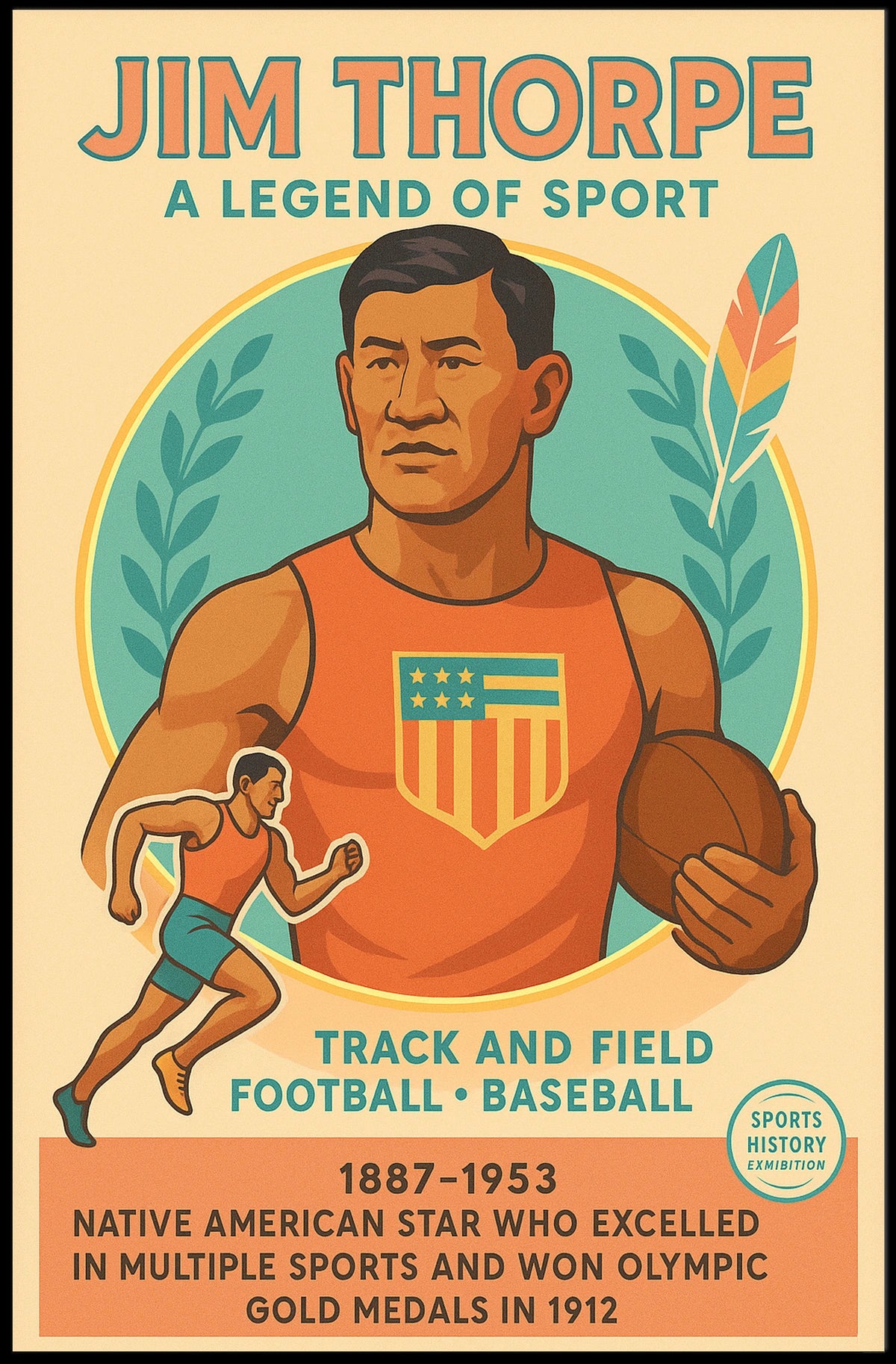 Jim Thorpe Iconic Sports Legend Jim Thorpe Poster