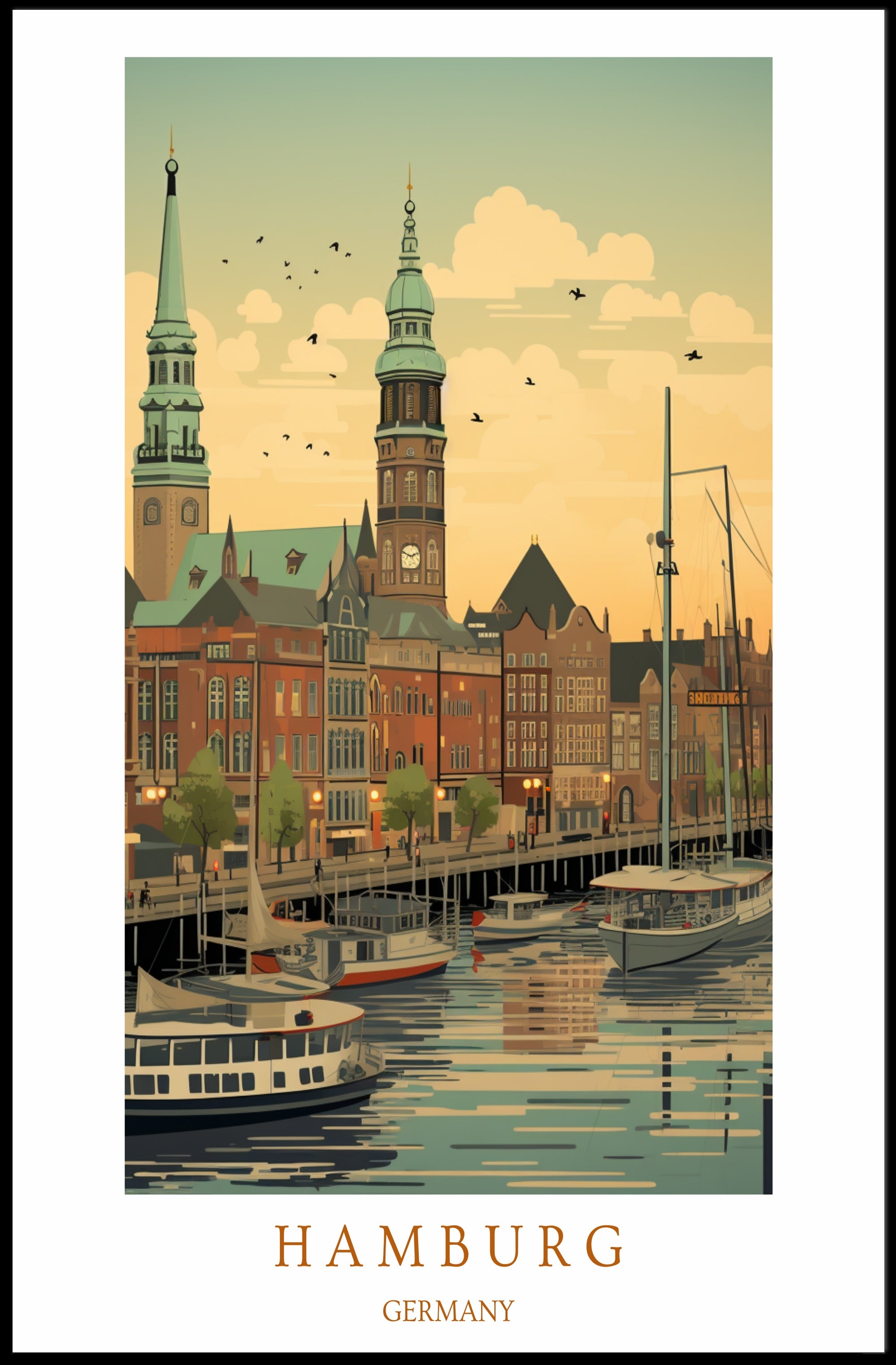 Scenic View of Hamburg Poster PosterGoat