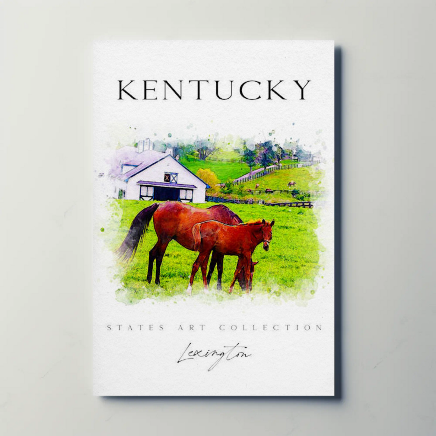 Kentucky Horse Farm Lexington Pastoral Scene Poster
