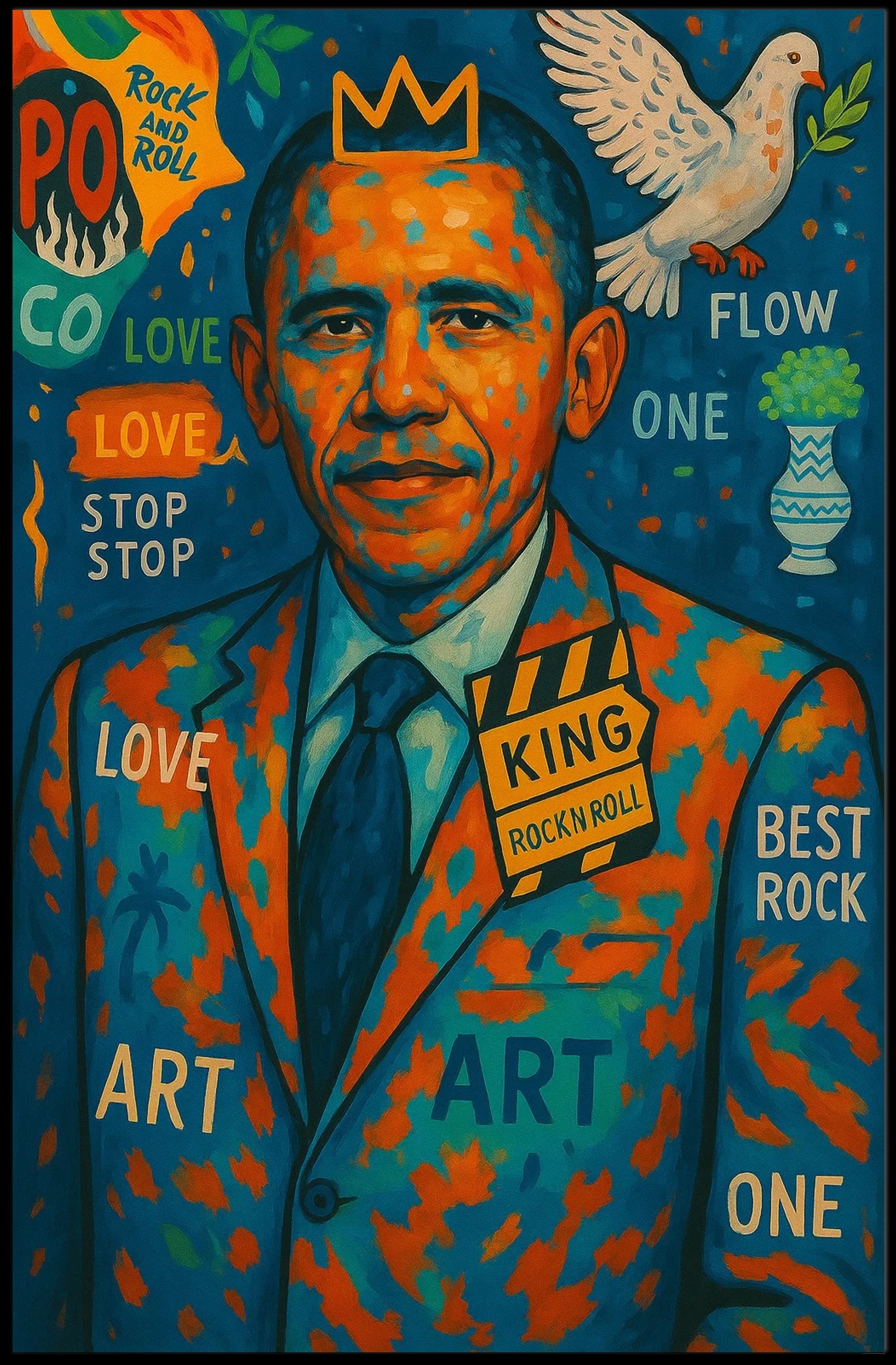 Rock and Roll King: Abstract and Pop Culture Poster