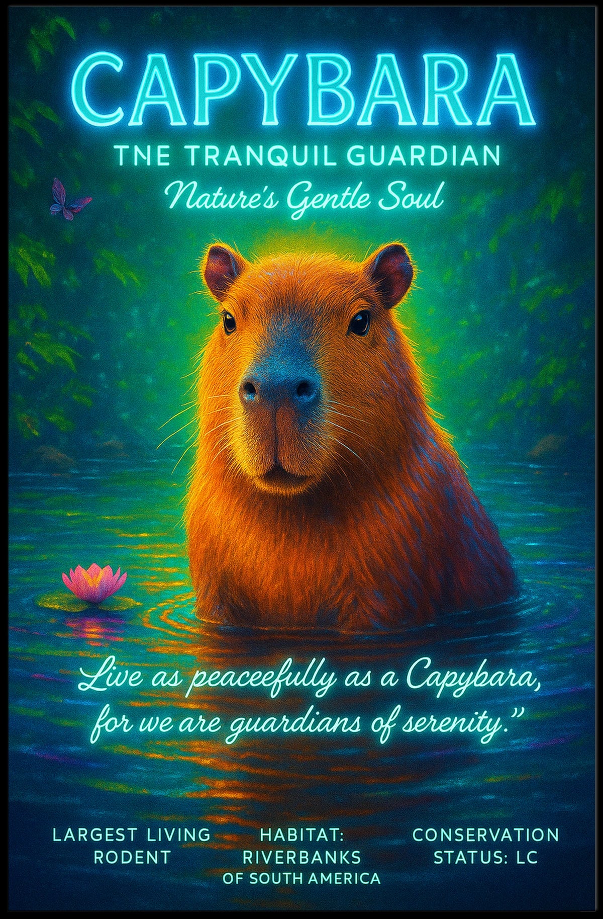 Capybara The Tranquil Guardian Poster