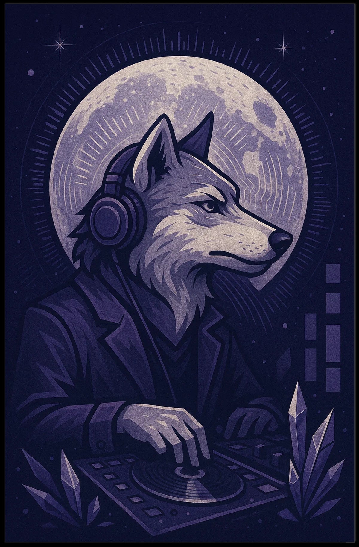 Dj Wolf Under The Moon Poster