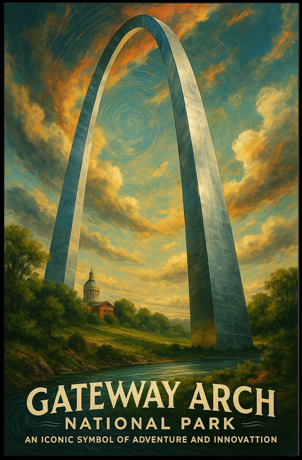 Gateway Arch Adventure in Urban or Cityscape Poster