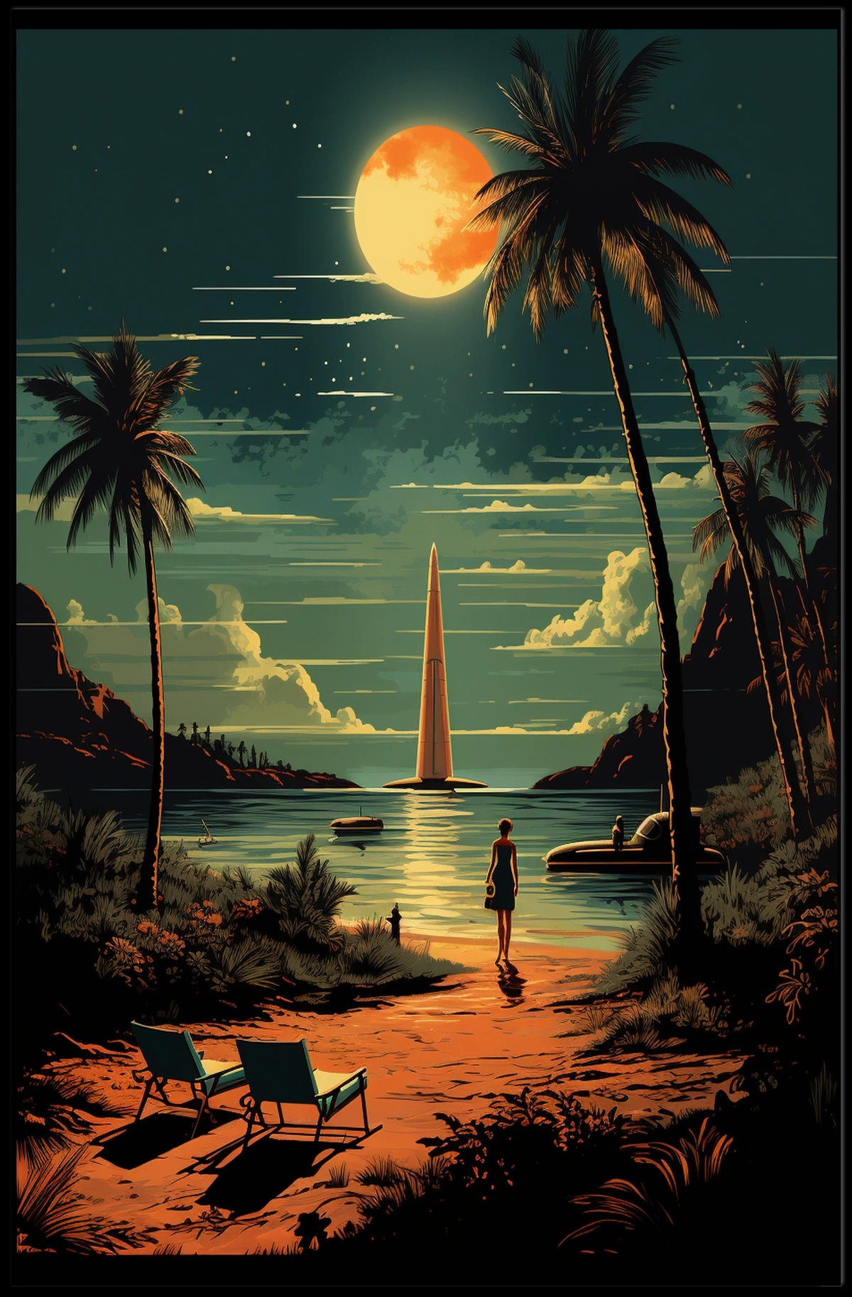 Moonlit Oasis Poster