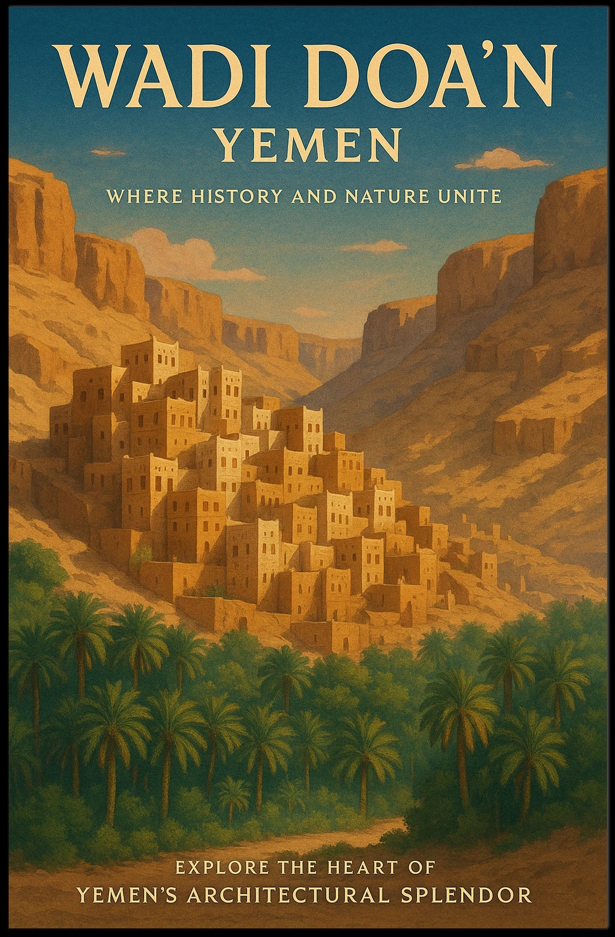 Wadi DoaN YemenS Architectural Poster