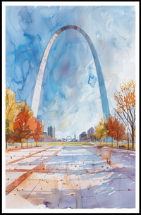 Gateway Arch in Autumn Poster PosterGoat