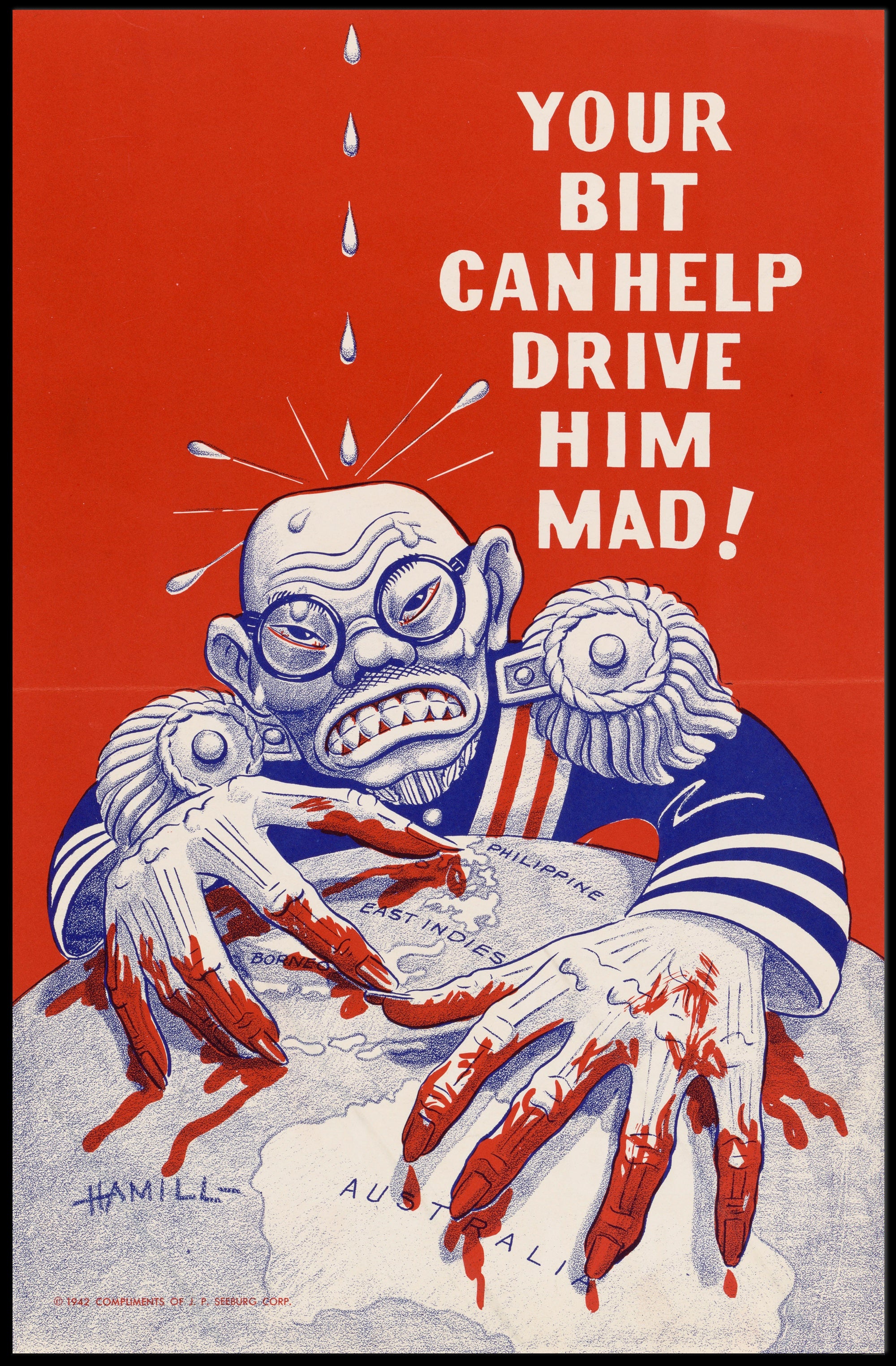 WWII Propaganda Poster: Drive Him Mad Poster PosterGoat