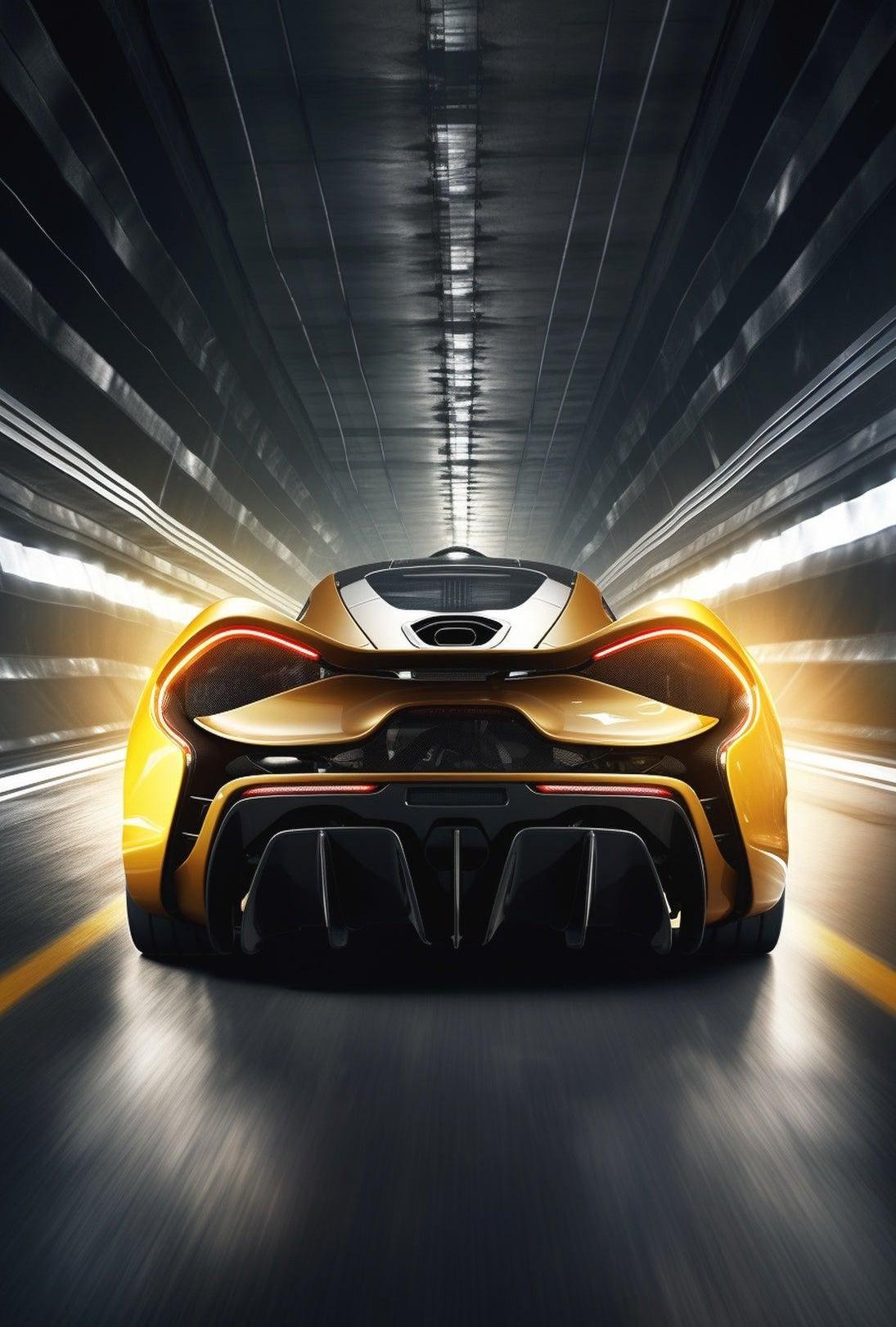 High-Performance Sports Car Futuristic Sci-Fi Poster