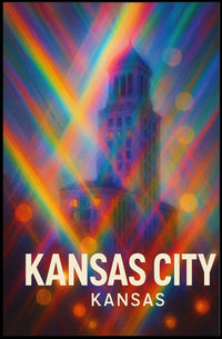 Kansas City Abstract Surrealism Urban Dreamscape Poster