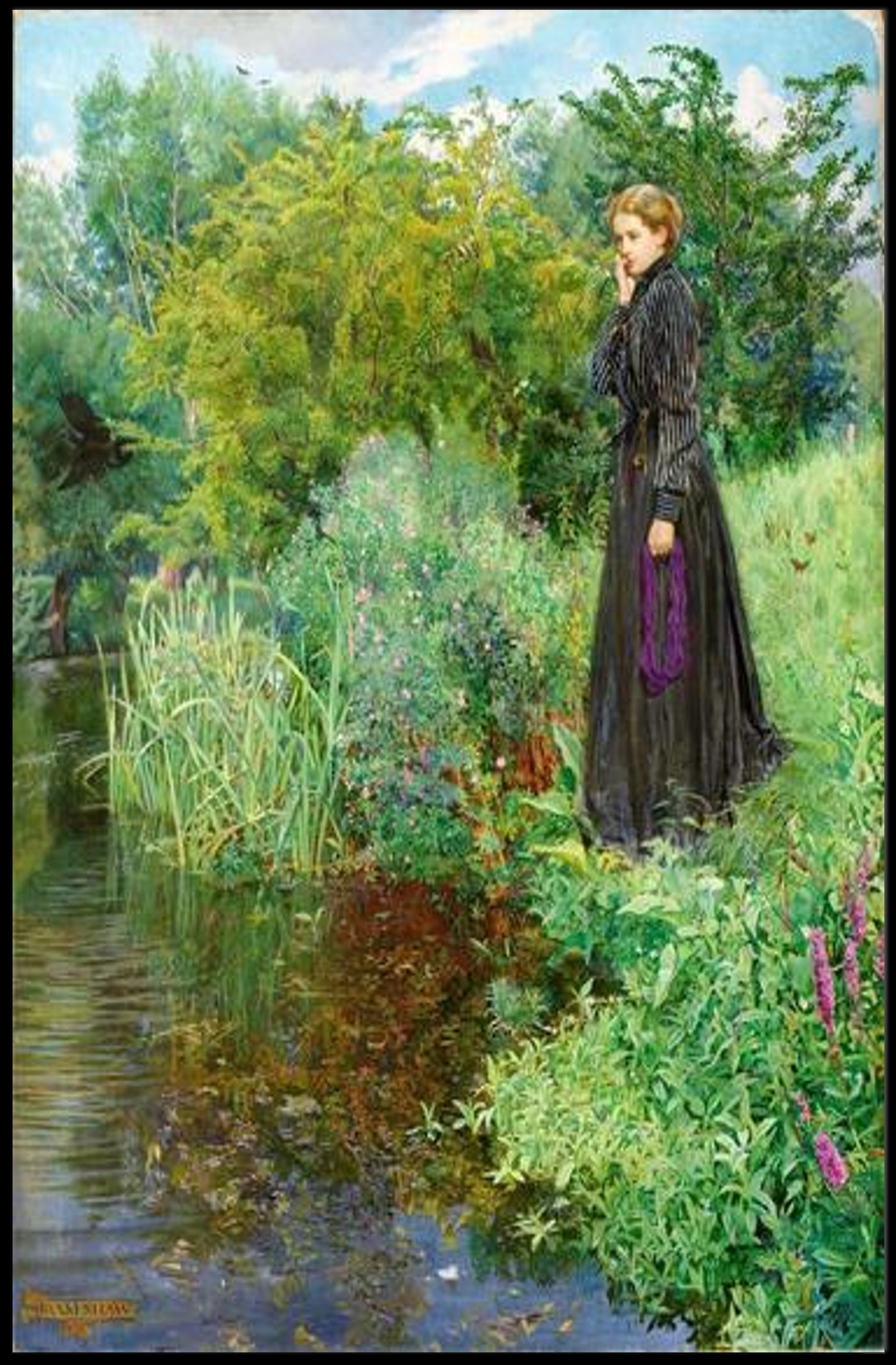 Contemplation by the Water's Edge Poster