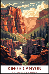 Kings Canyon Vintage National Park Poster