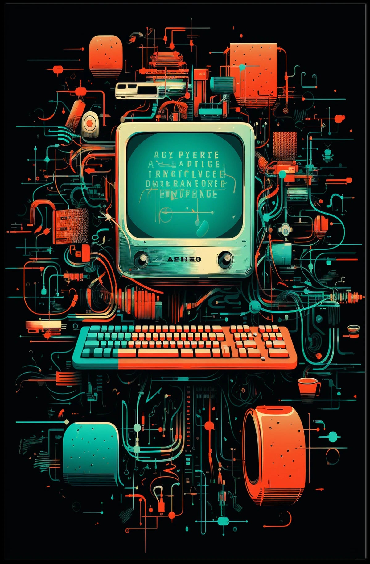 Retro Tech Fusion Poster