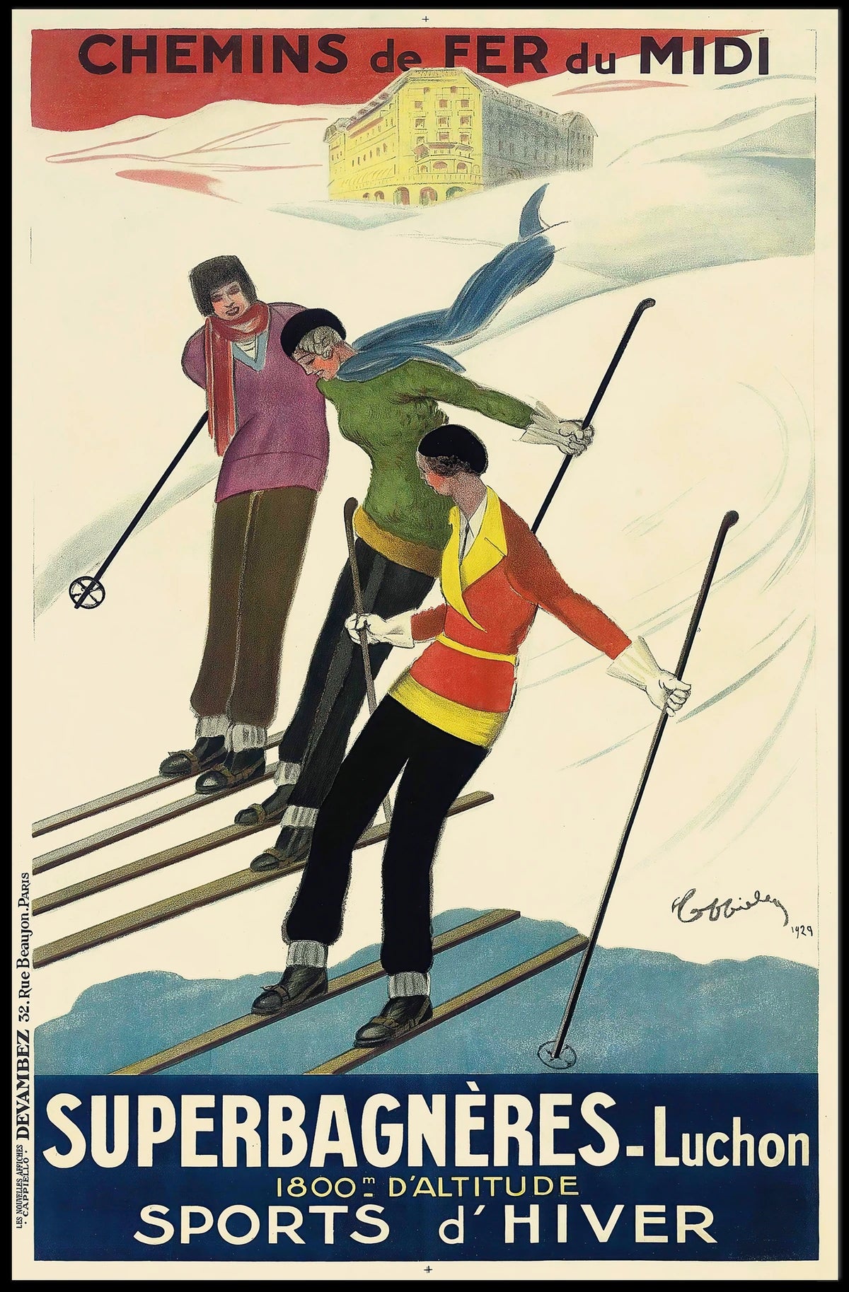 Winter Sports In The Pyrenees Poster