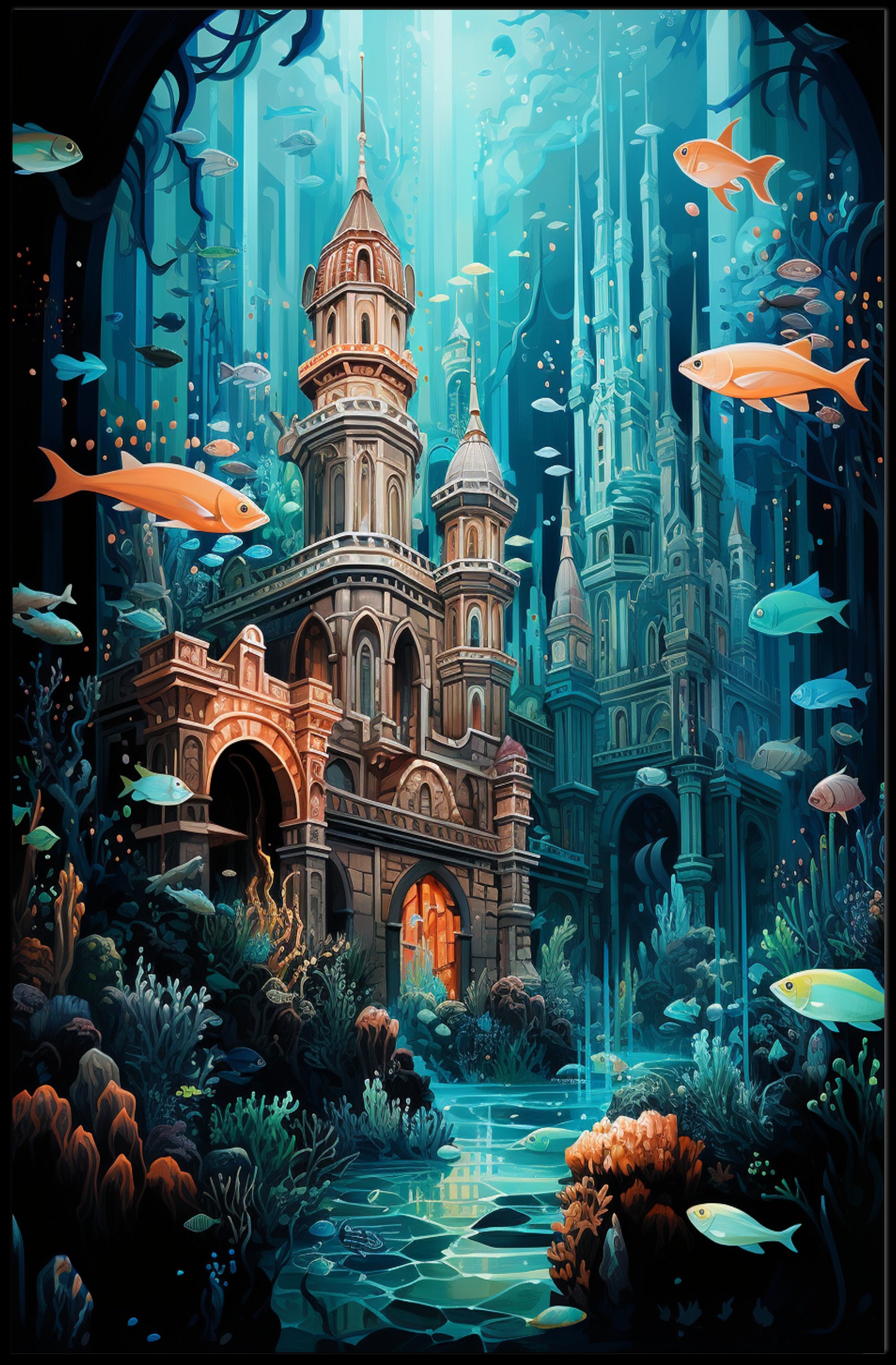 Enchanted Underwater City Poster