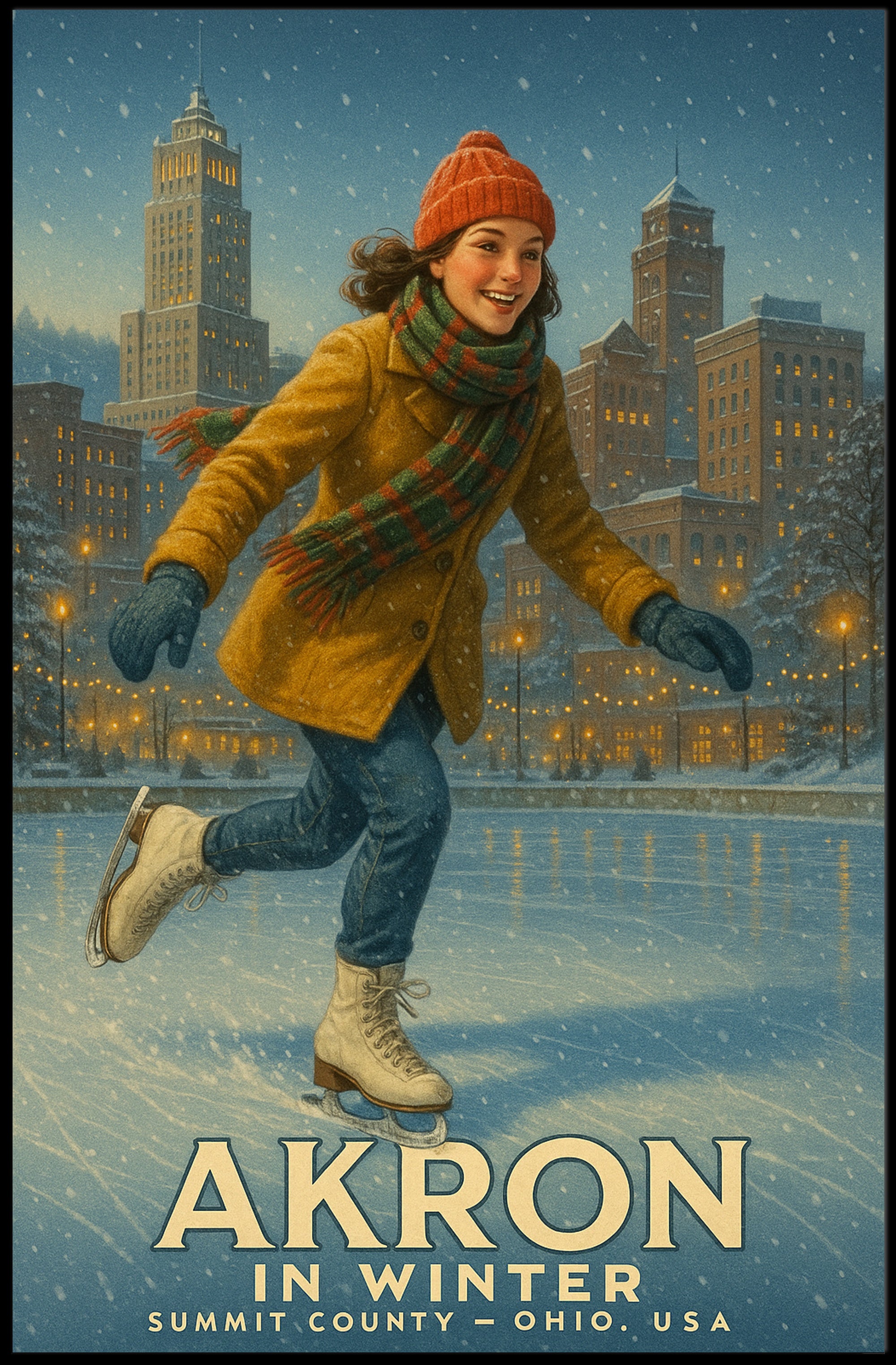 Akron in Winter Poster