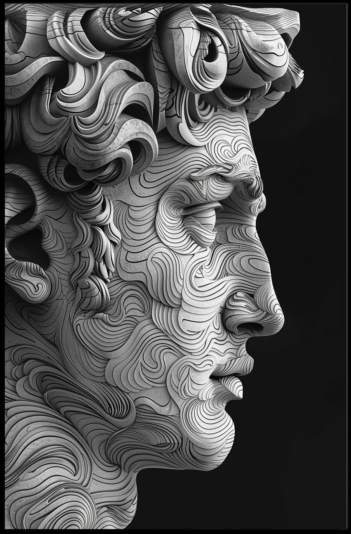 Abstract Marble Portrait Abstract Poster