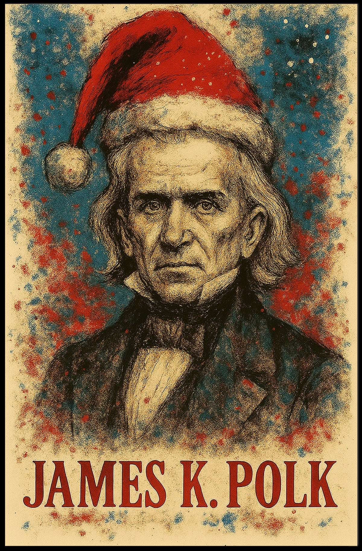 James K. Polk 11th President of the United States Christmas SeriesPoster