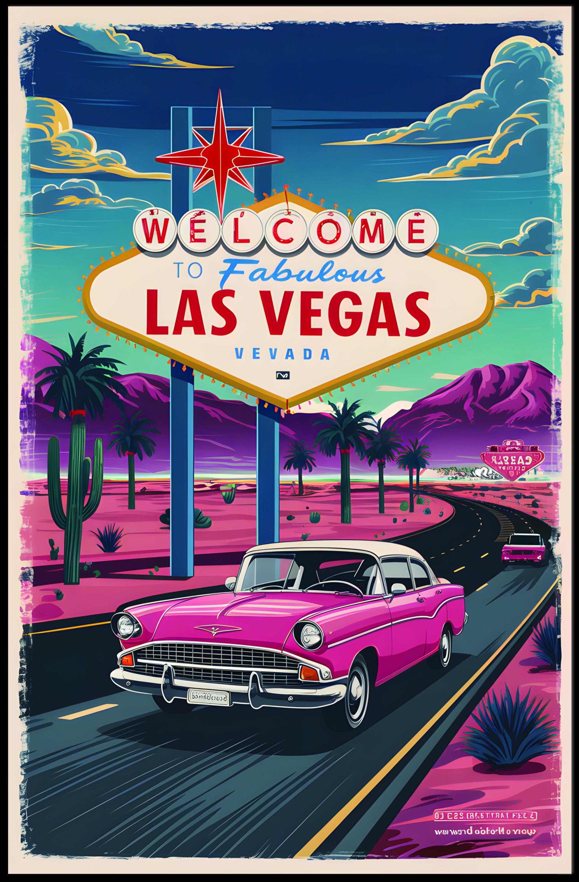 Retro Las Vegas Welcome Poster