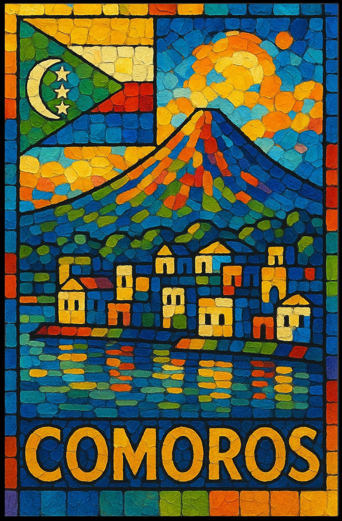 Comoros Vibrant Island Mosaic Poster