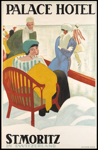 Vintage Luxury Winter Retreat in Swiss Alps Travel Poster PosterGoat