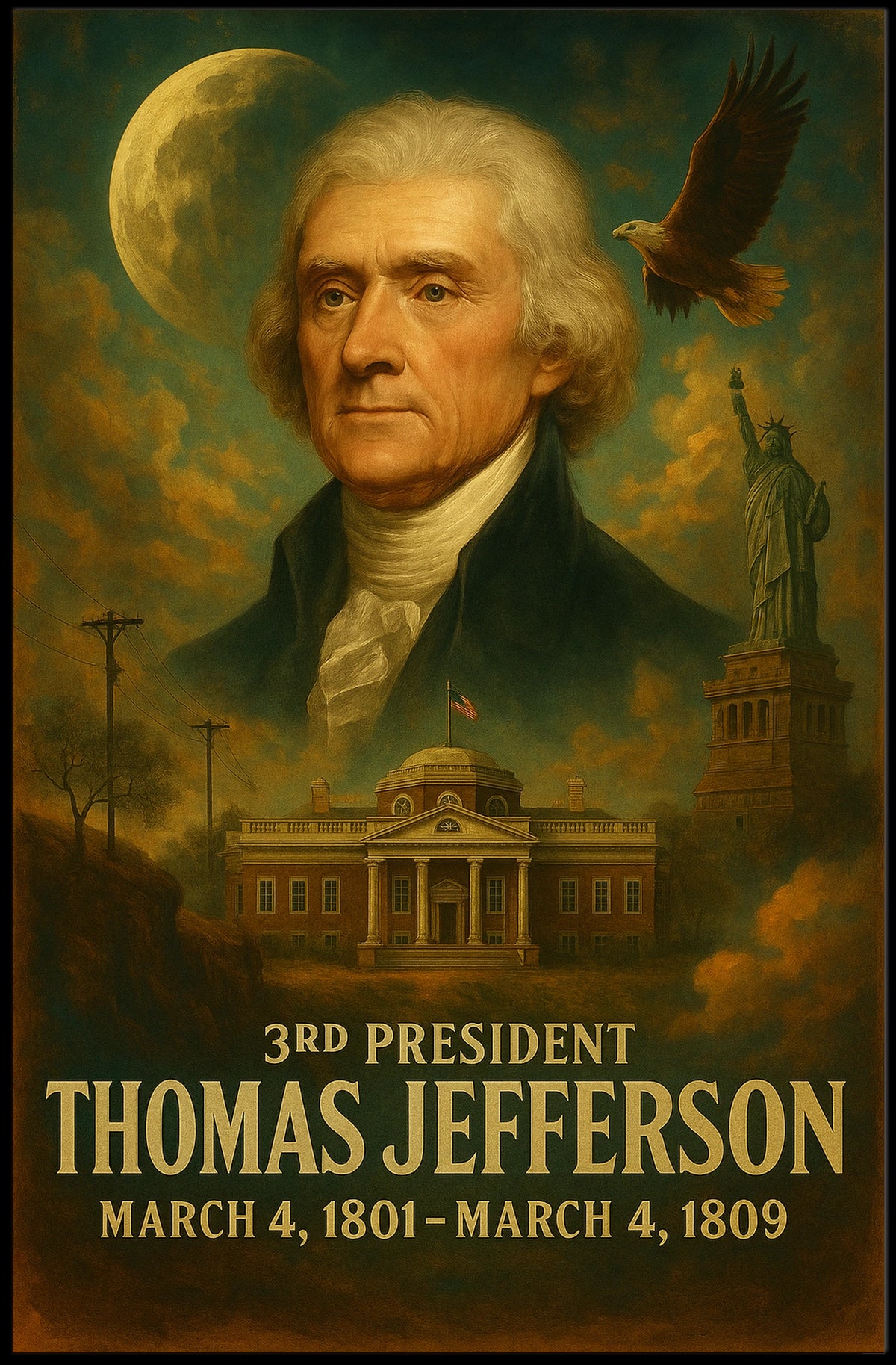 Thomas Jefferson Neoclassical Realism Collector Poster